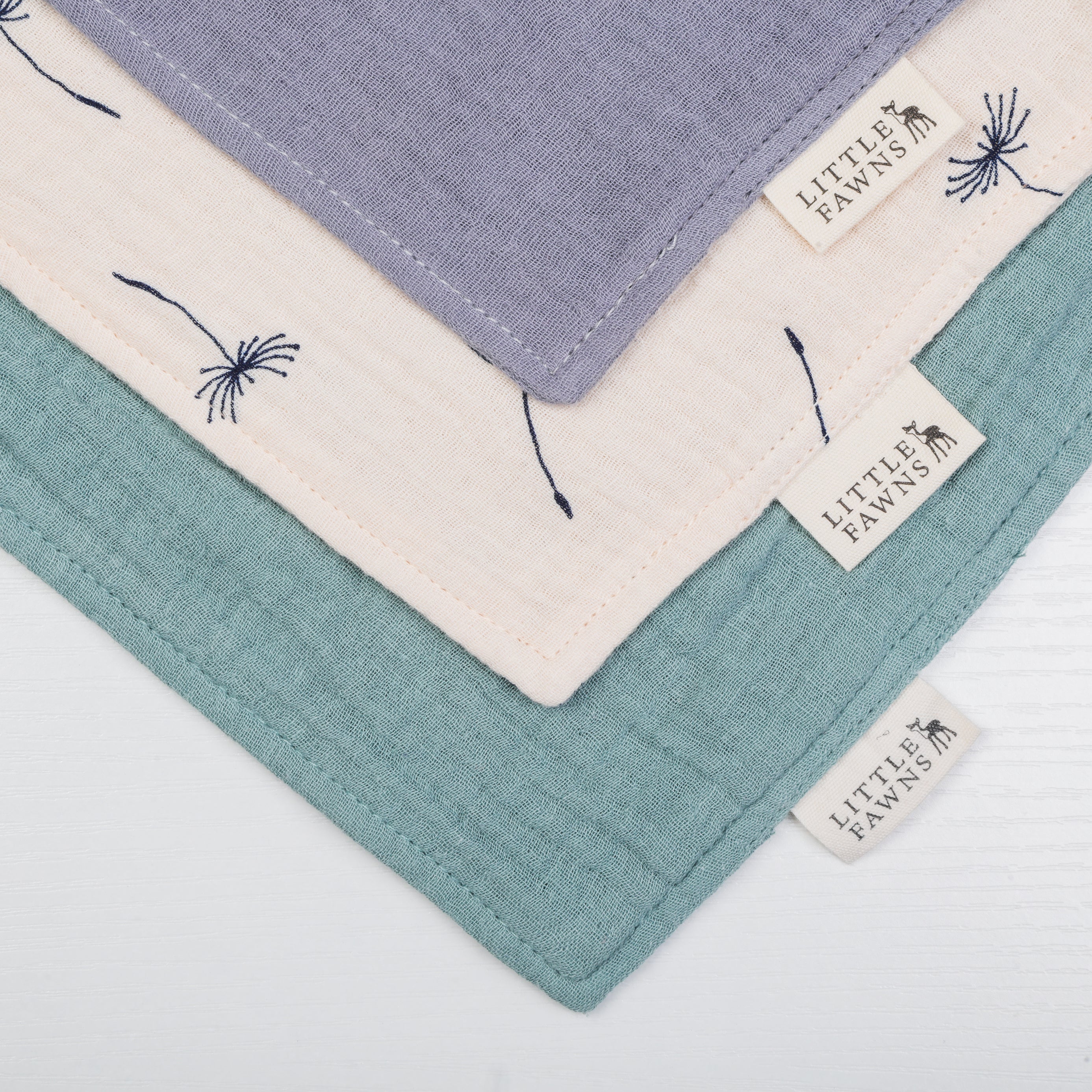 Organic Cotton Bibs Bundle (Pebble Grey, Dandelion Vanilla, Sage)