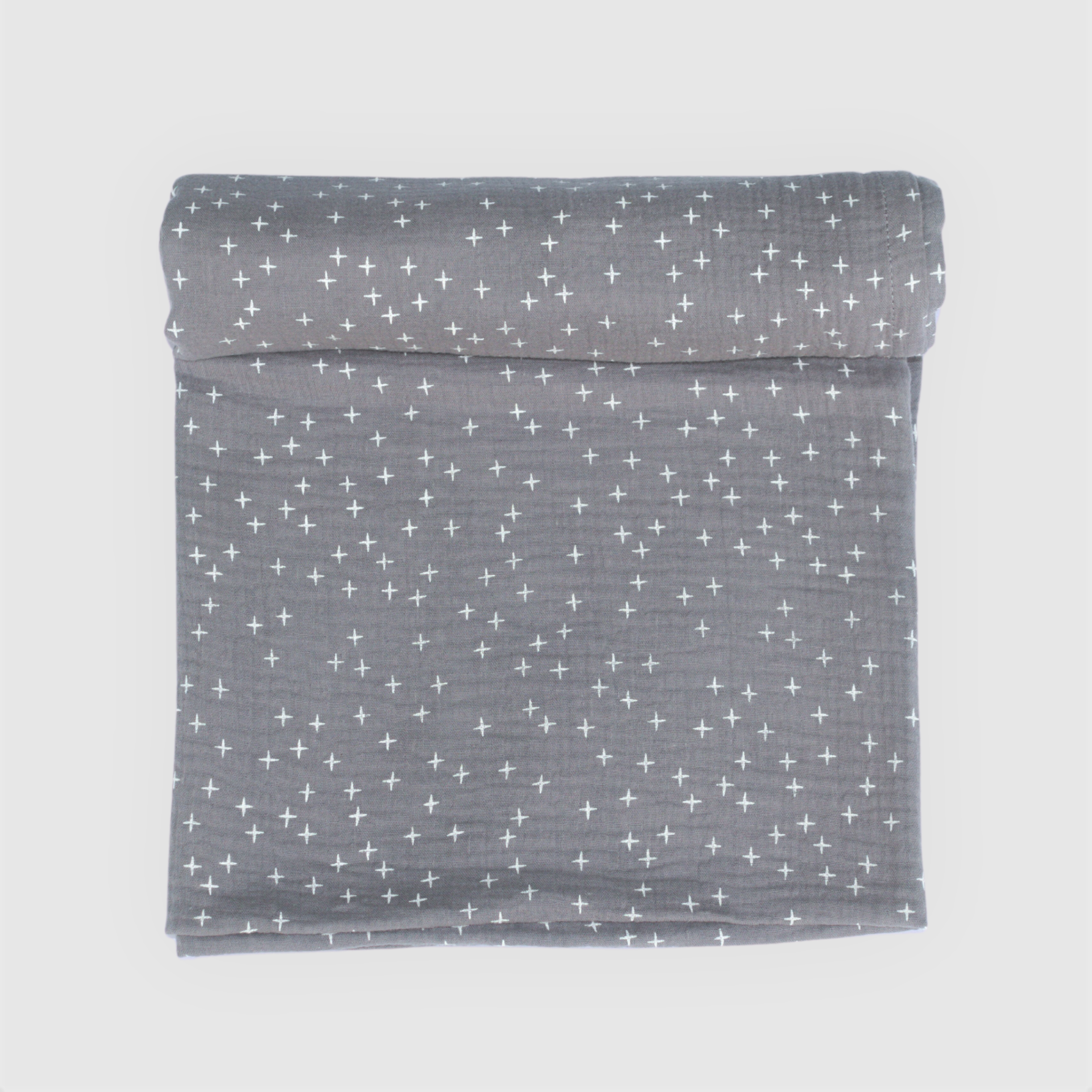 Organic Cotton Swaddle in Pebble Grey Star