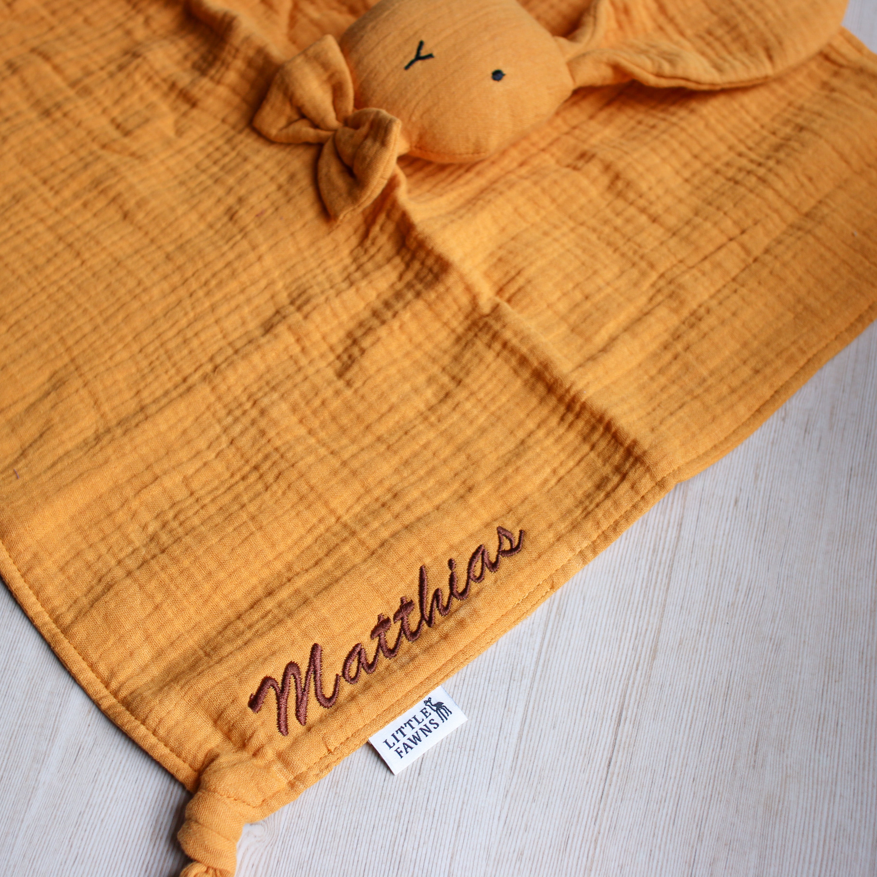 Snuggly Bunny Comforter & Ring Leaf Teether Bundle in Butterscotch