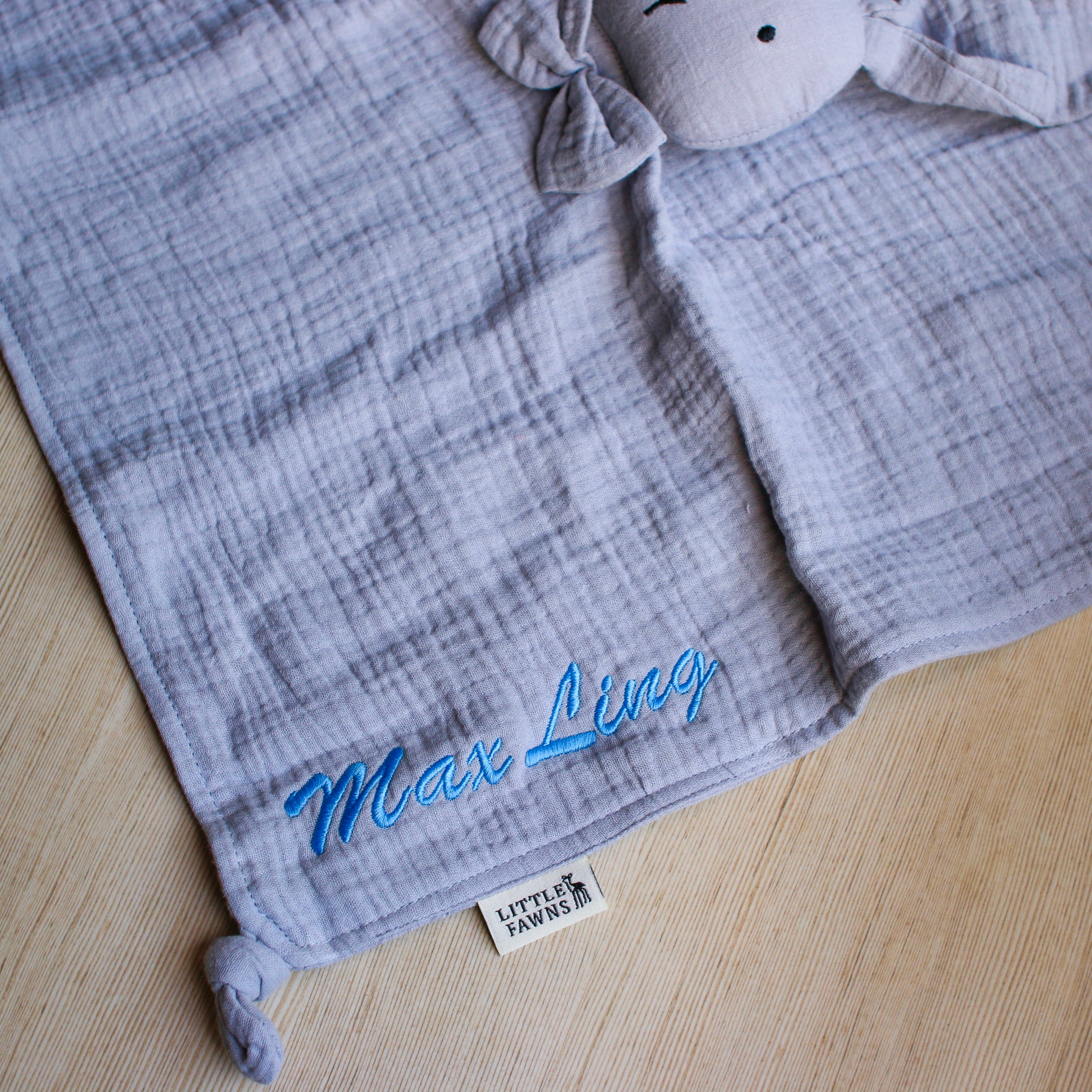 Snuggly Bunny Comforter & Ring Leaf Teether Bundle in Gentle Grey