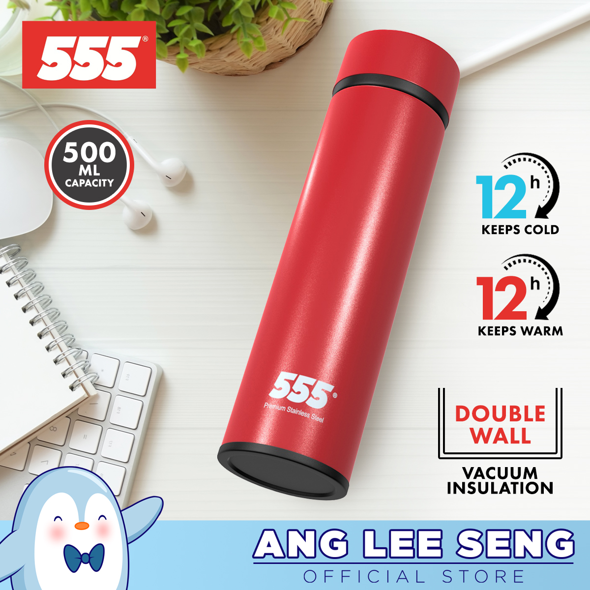 555 Stainless Steel Colour Vacuum Thermal Flask 500ml