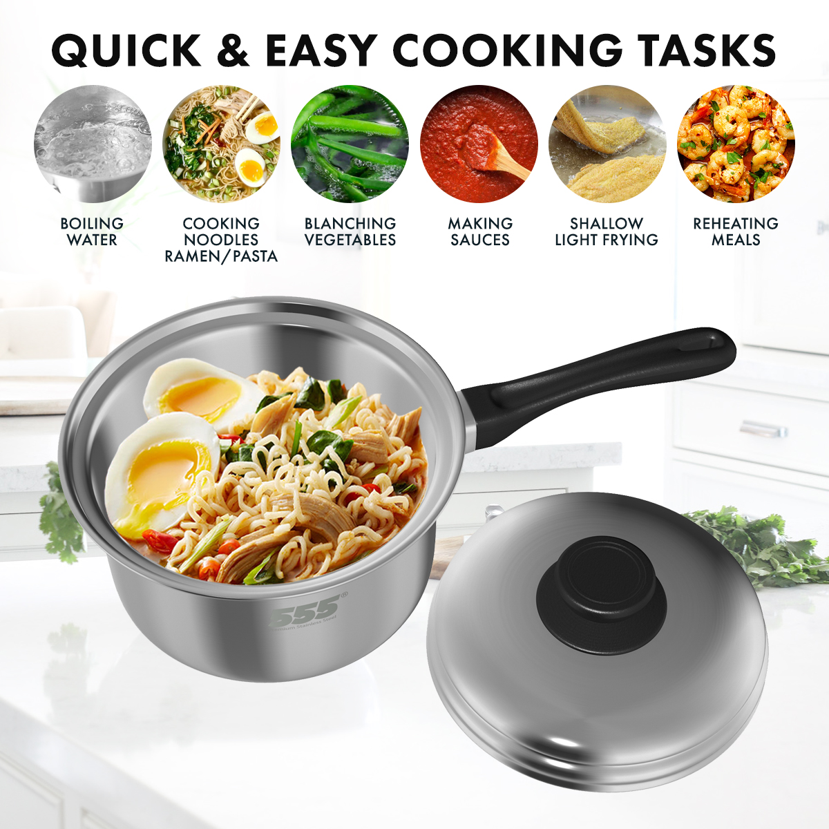 555 Classic Stainless Steel Saucepan