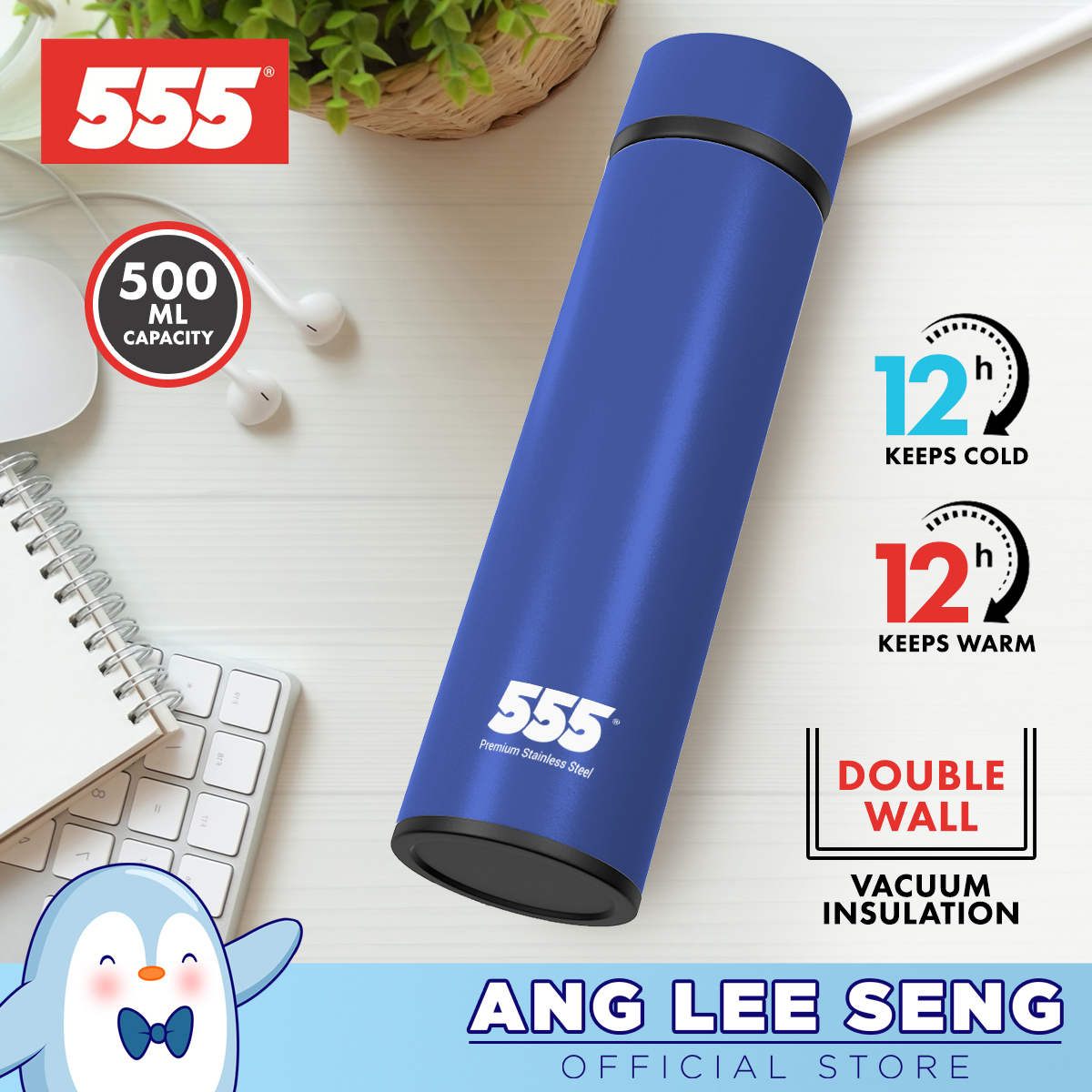 555 Stainless Steel Colour Vacuum Thermal Flask 500ml