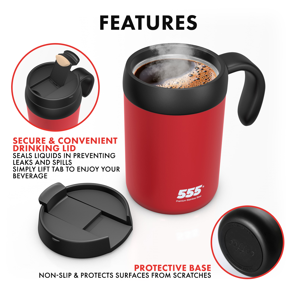 555 Stainless Steel Vacuum Thermal Office Mug 500ml