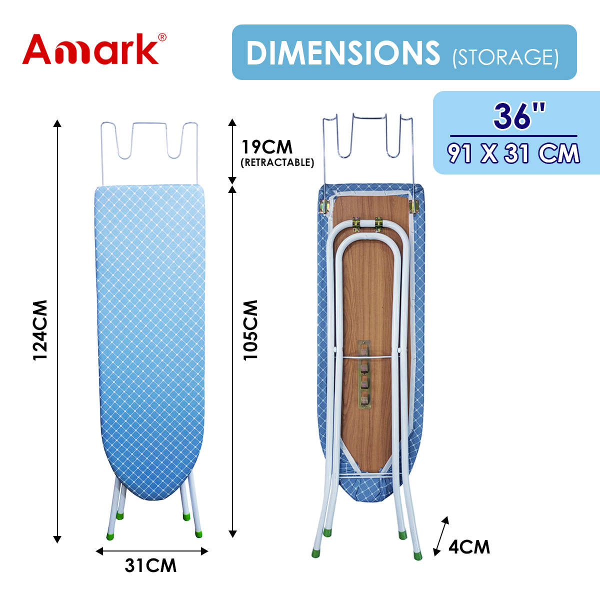 Amark Value H-Leg Wooden Ironing Board