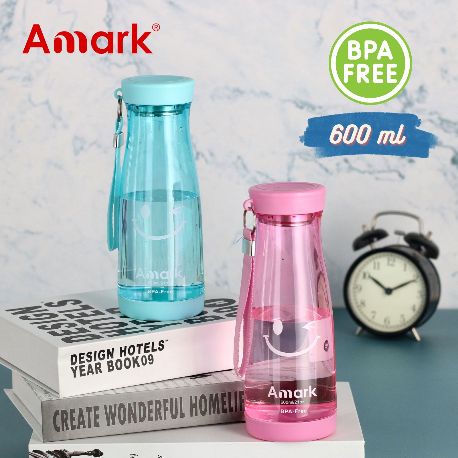 Amark Smiley BPA-Free Polycarbonate Water Bottle 600ml