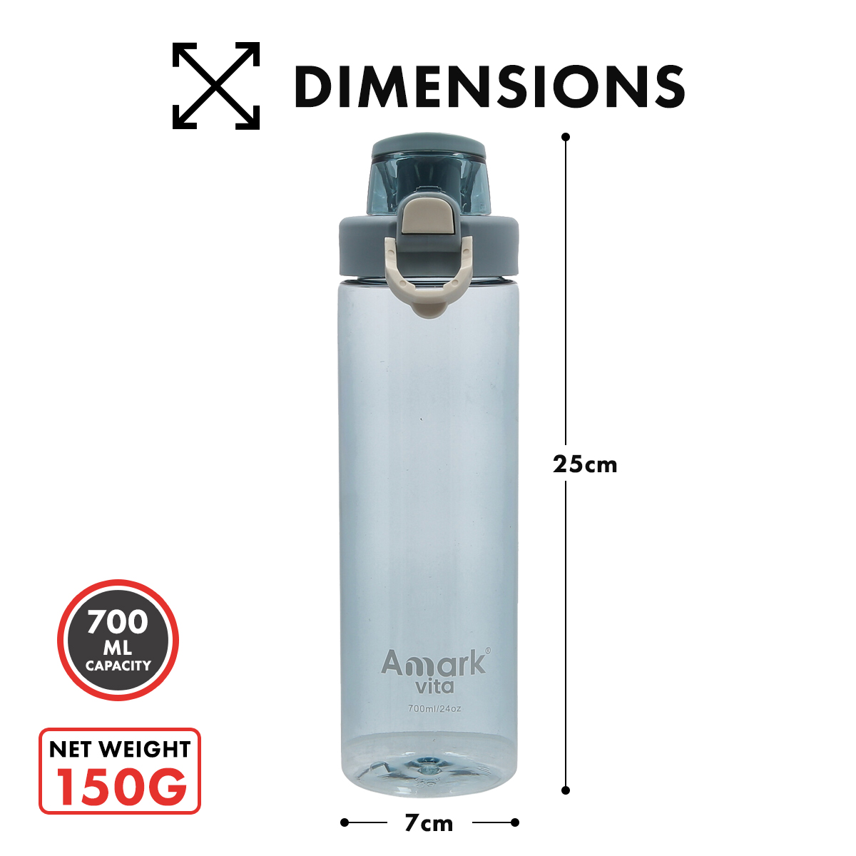 Amark Vita BPA-Free Polycarbonate Sport Bottle 700ml