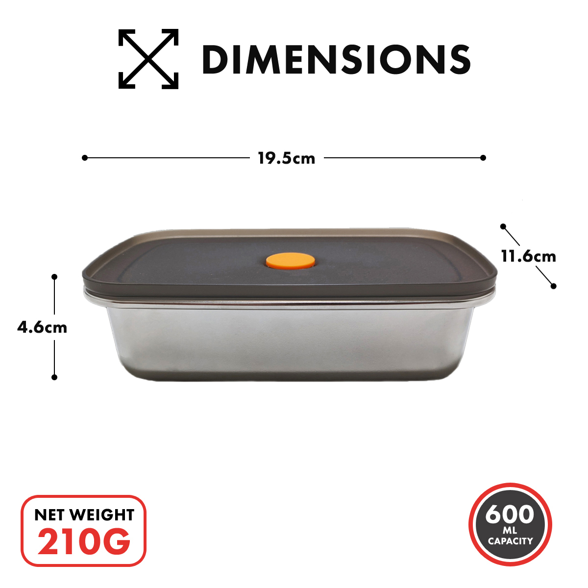 Sitbo 304 Stainless Steel Food Storage Meal Prep Container - Airtight, Stackable, Fridge/Freezer Safe