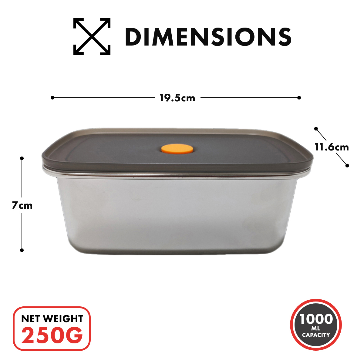 Sitbo 304 Stainless Steel Food Storage Meal Prep Container - Airtight, Stackable, Fridge/Freezer Safe