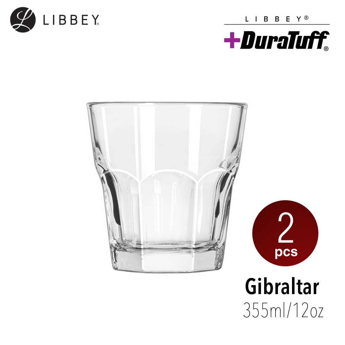 Libbey Gibraltar 15242 DuraTuff Glass Tumbler 266ml/9oz 2-pc Set