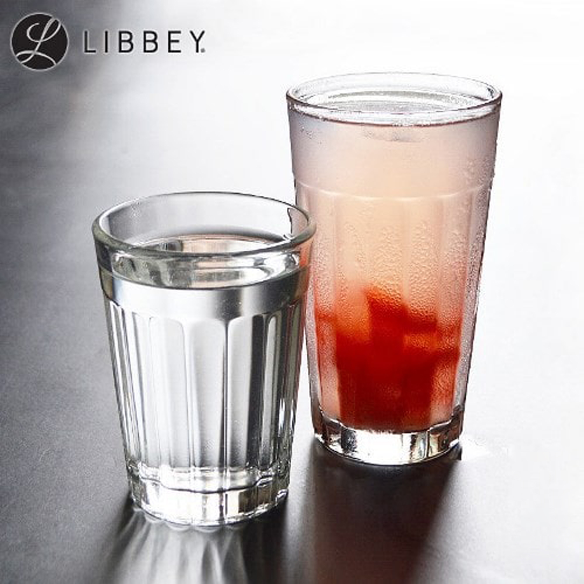 Libbey Paneled 15640 DuraTuff Glass Tumbler 250ml/8.5oz 2-pc Set