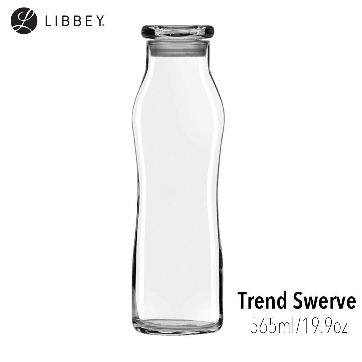 Libbey Trend Swerve Glass Carafe Bottle 565ml/19.9oz