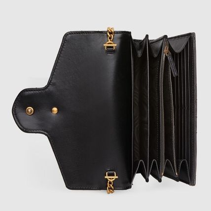 GUCCI ショルダーバッグ・ポシェット 【大人気♡チェーンウォレット】レザー　ショルダーバッグ(3)