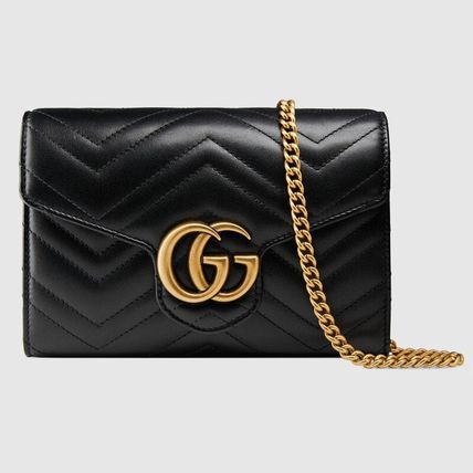 GUCCI ショルダーバッグ・ポシェット 【大人気♡チェーンウォレット】レザー　ショルダーバッグ(2)