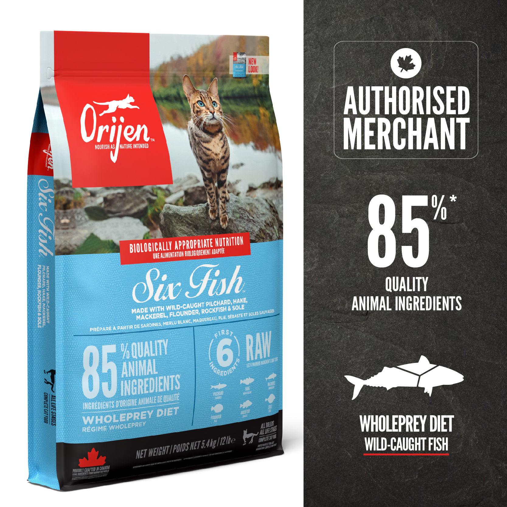 ORIJEN Freeze-Dried Infused Six Fish Cat Recipe Dry Food