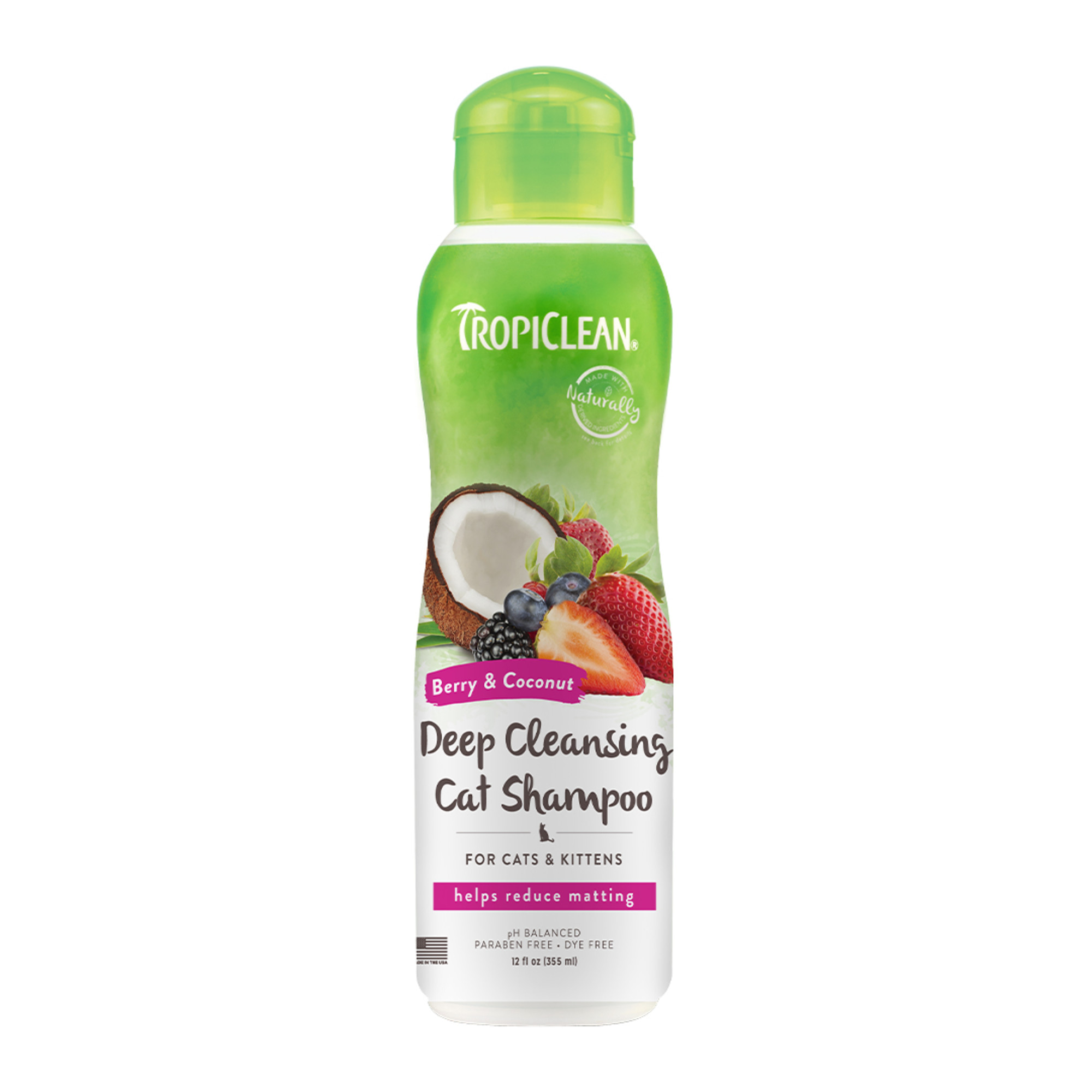 TropiClean Berry & Coconut Deep Cleansing Cat Shampoo 355ml