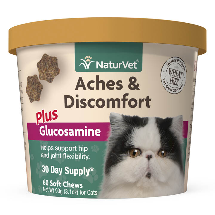 Naturvet Aches & Discomfort Plus Glucosamine for Cats 60 ct