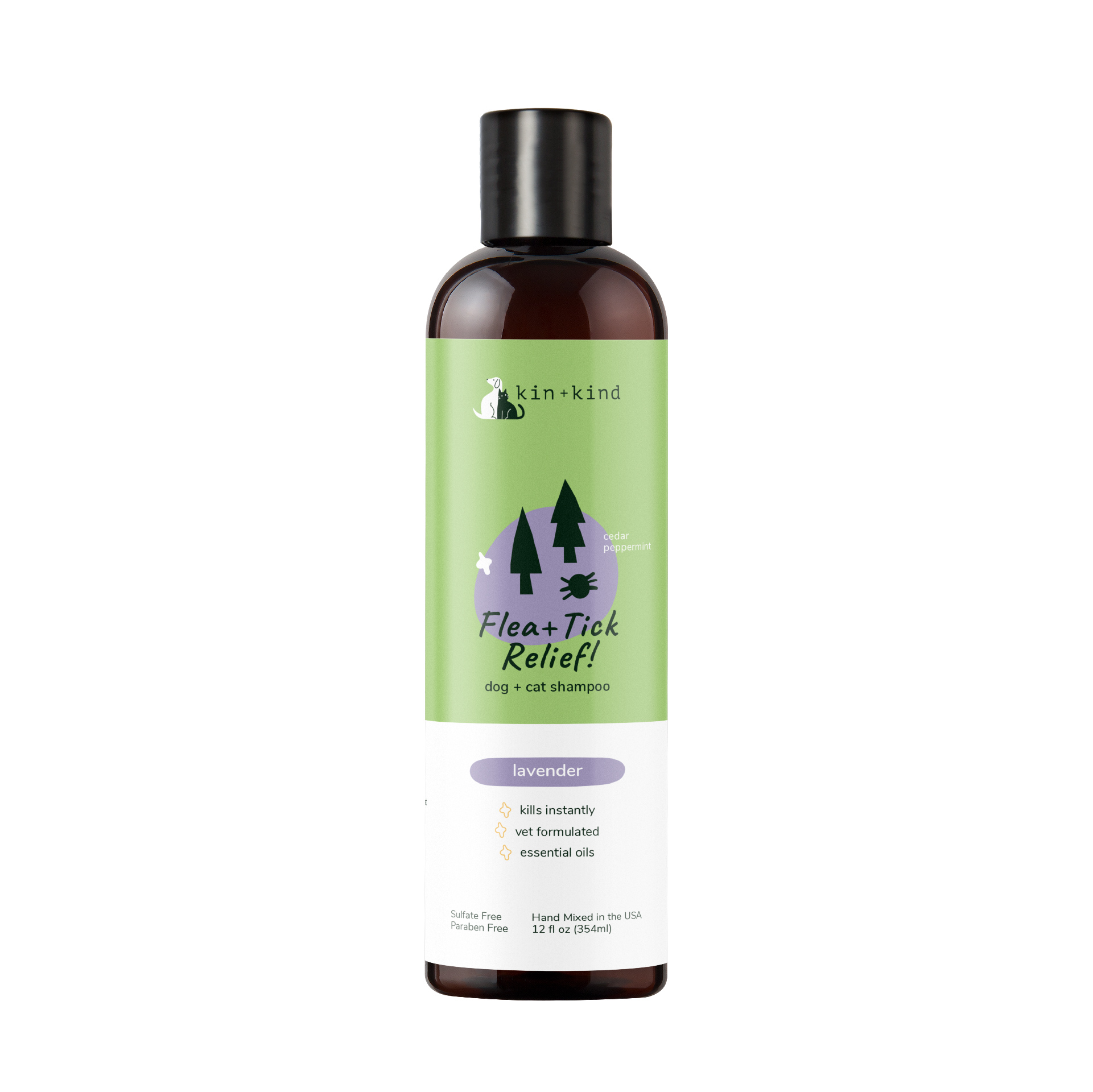Kin+Kind Flea and Tick Relief Natural Shampoo - Lavender
