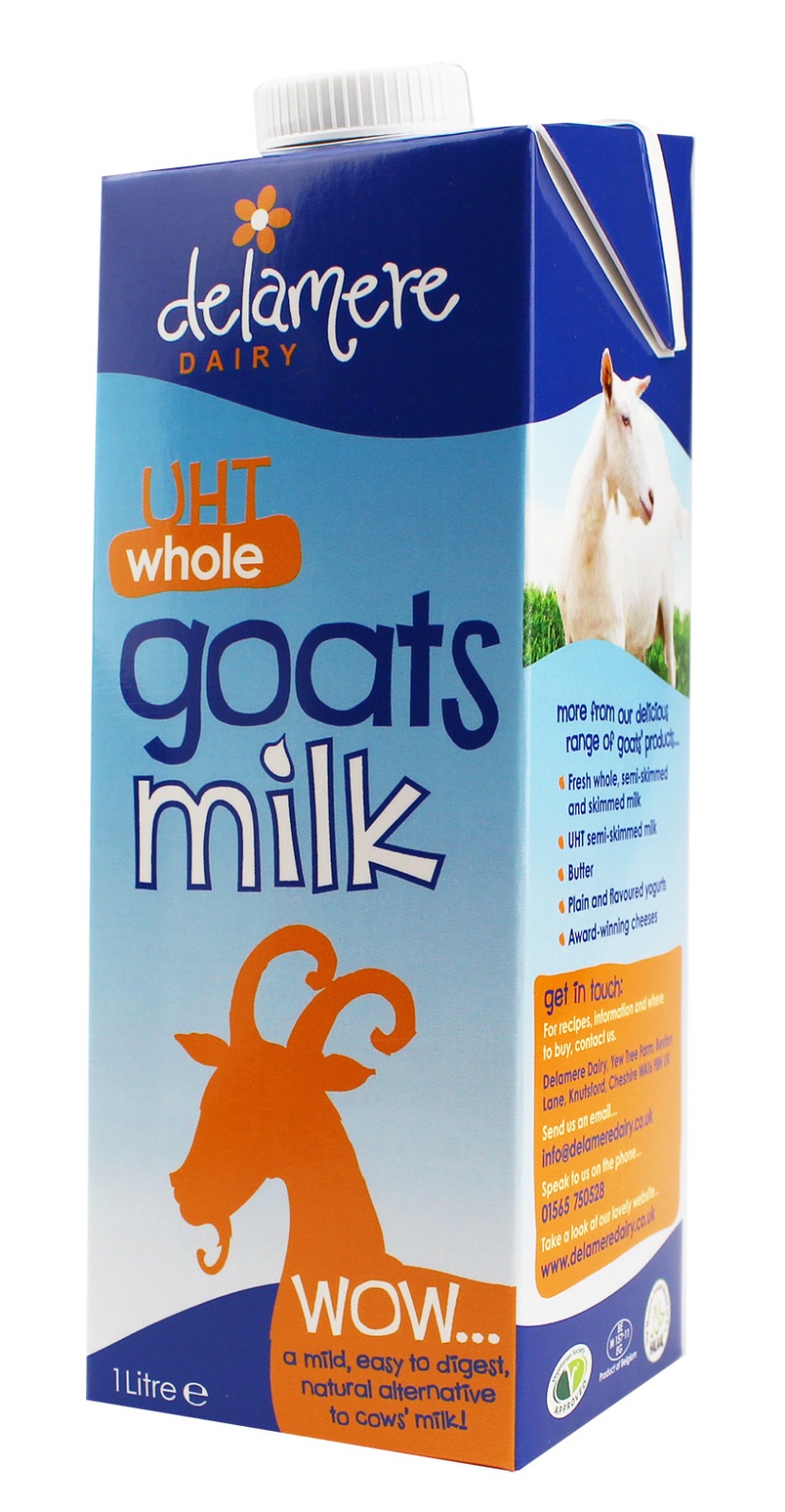Delamere Dairy UHT Whole Goat Milk 1L