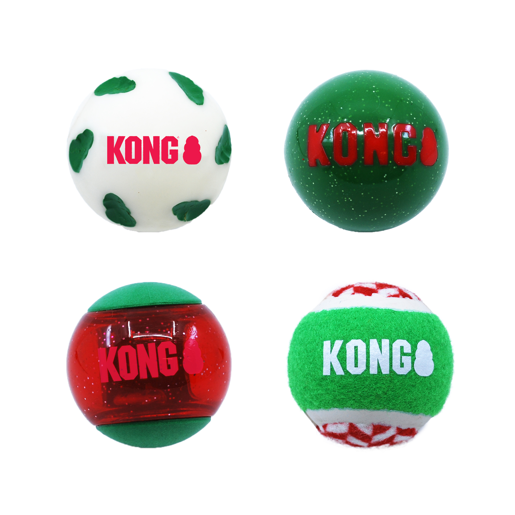 Kong Holiday Occasions Balls (4 Pcs) Dog Toy