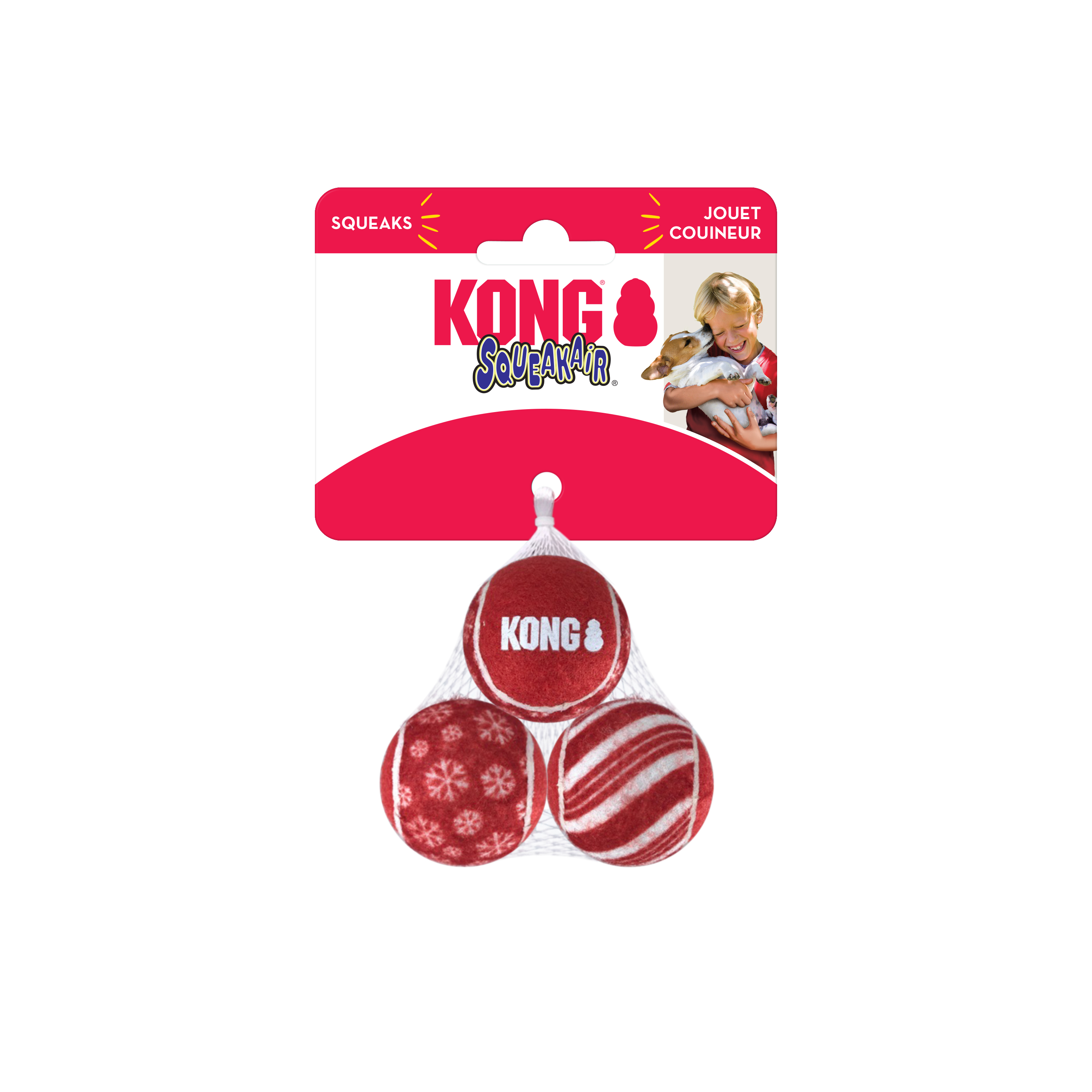 Kong Holiday SqueakAir Balls (3 Pcs) Dog Toy