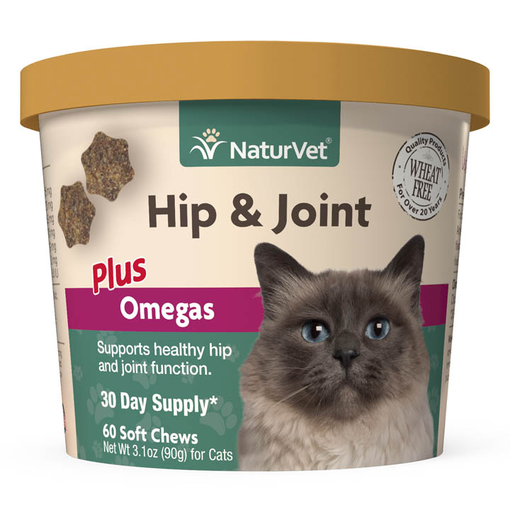 Naturvet Hip & Joint Plus Omegas for Cats 60 ct