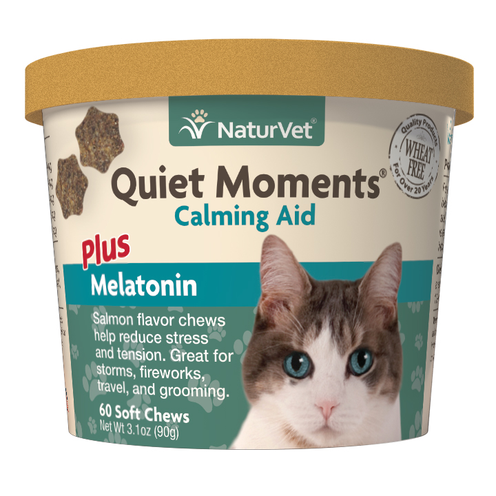 Naturvet Quiet Moments Calming Aid Plus Melatonin for Cats 60 ct