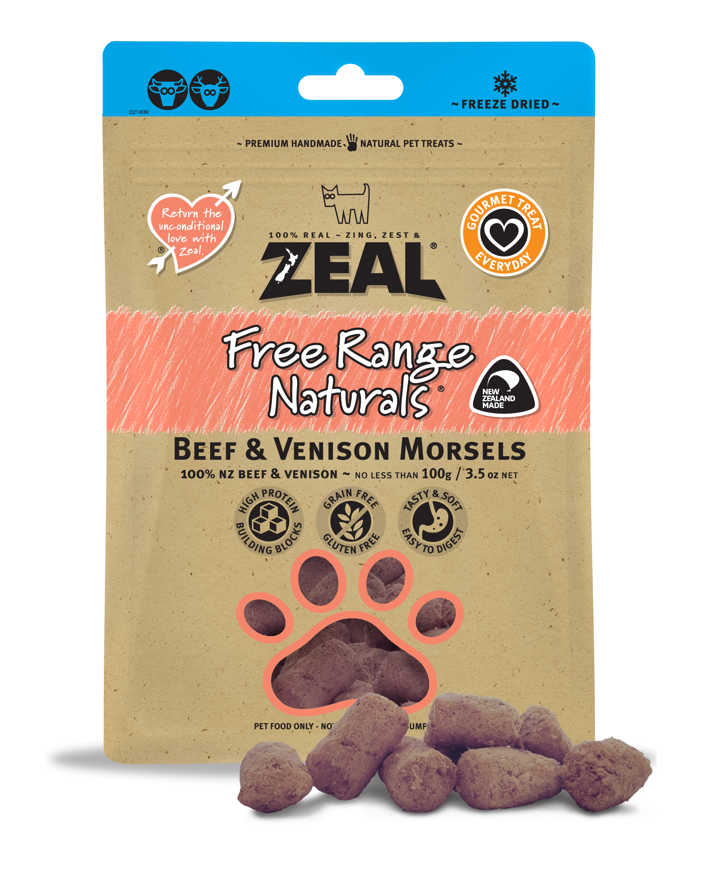 Zeal Freeze Dried Treat Pouches for Cats and Dogs