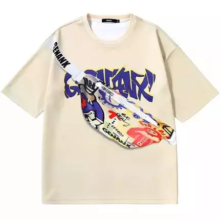 GENANX펀 체스트 팩 T셔츠 커플 모델