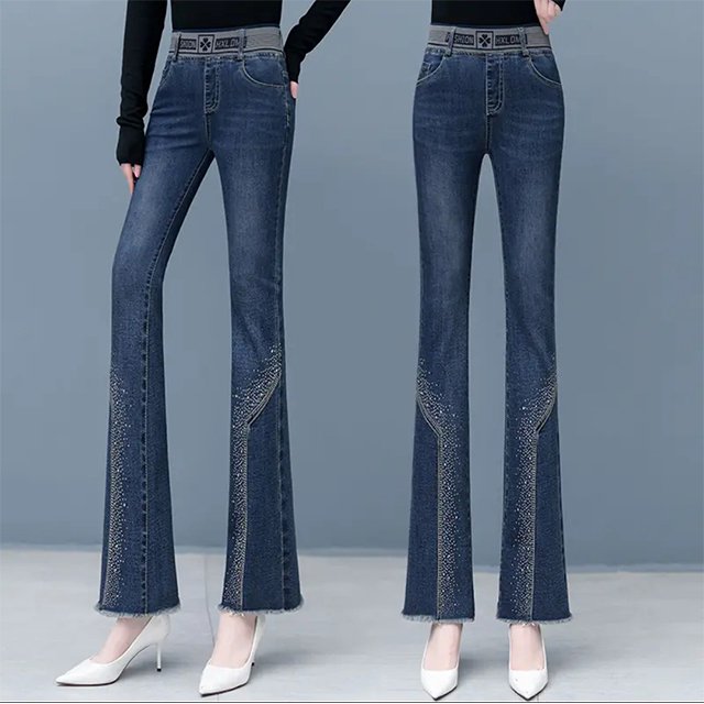 하이웨스트 슬림핏 플레어 청바지