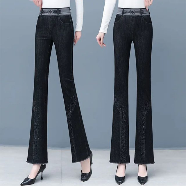 하이웨스트 슬림핏 플레어 청바지