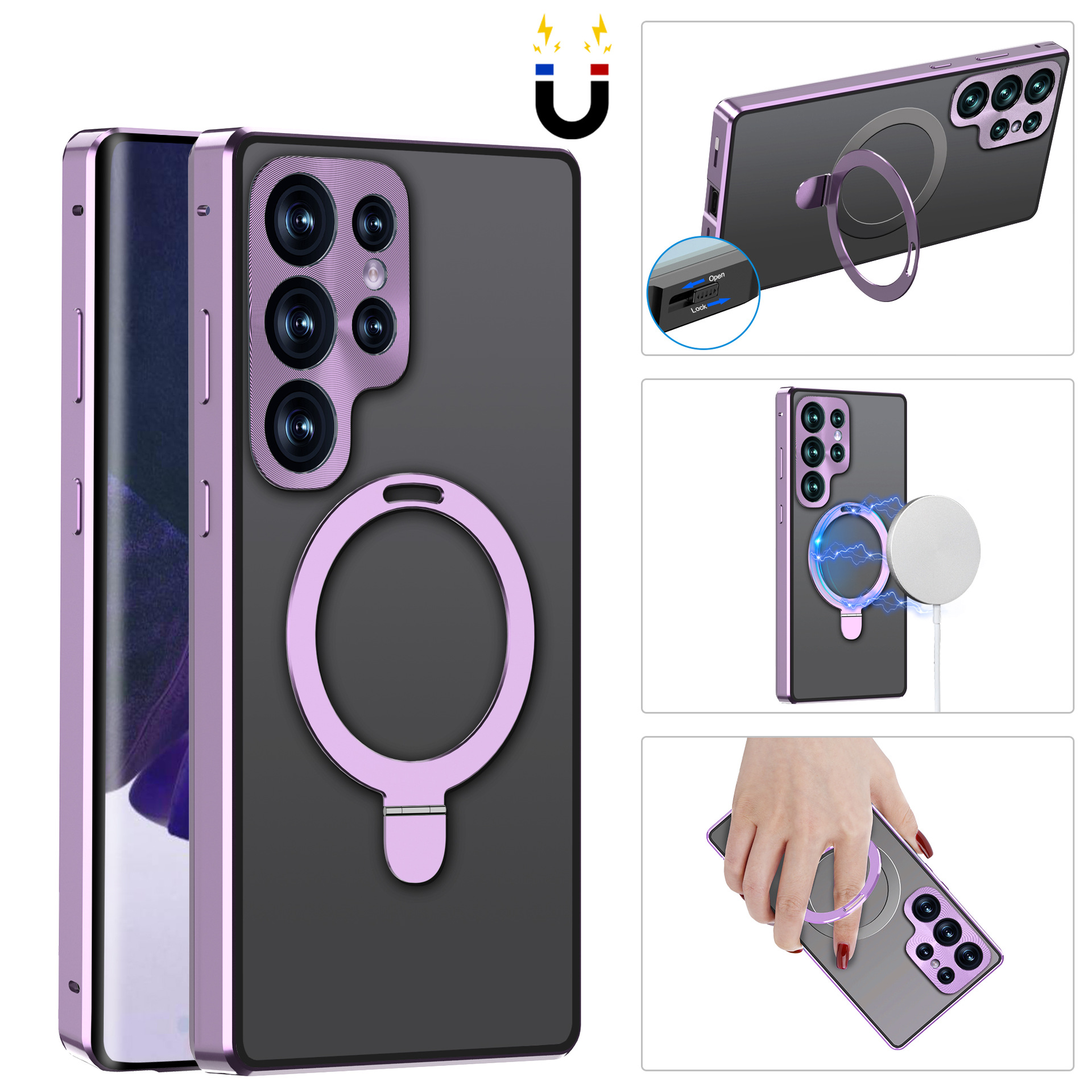 눈에 보이지 않는 MagSafe 부류를 가진 자석 두 배 편들어진 보호 금속 구조 전화 상자