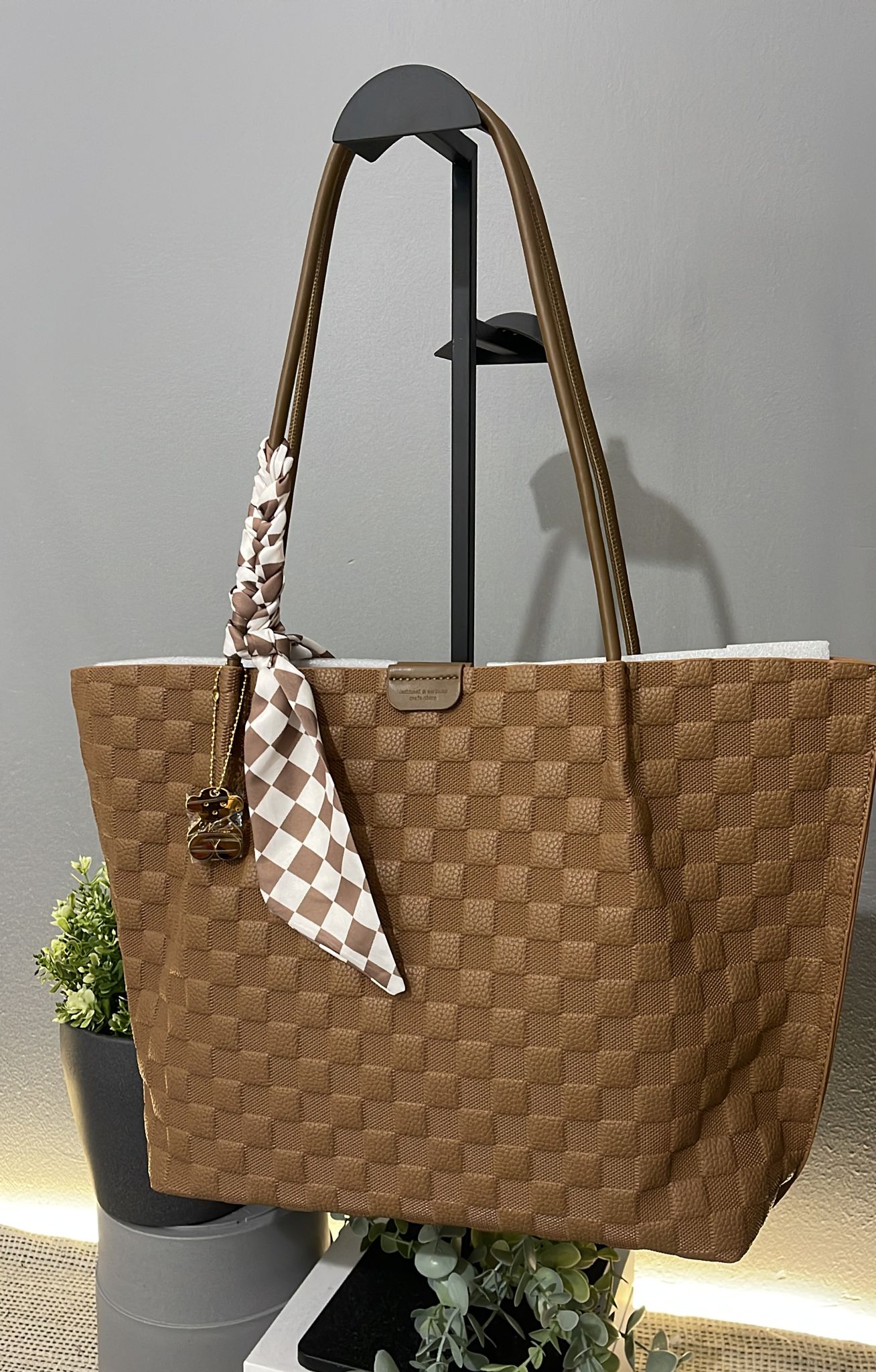 Brown Checkered Bag(Design112)