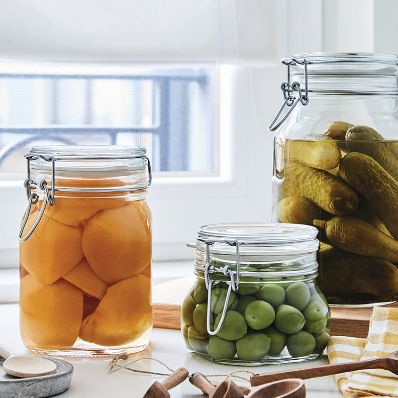 Bormioli Rocco High Quality Decorative Home Kitchen Use Glass Fido Buckle Locking Bottle Jar with Sealed lid amiinu
