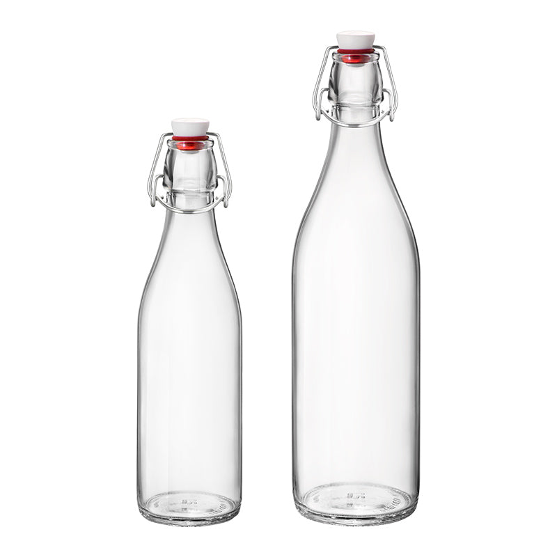 Bormioli 500ML/1L Flip Top Swing Top Brewing Airtight Glass Milk Storage Bottle with Stopper for Beverages/Kombucha/Beer/Water amiinu
