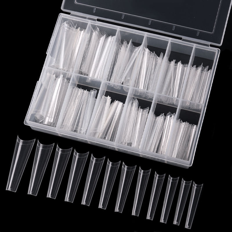 New Style Natural Clear XXL C arc Denim Nails 240pcs False Nails Tips Transparent Fake Nails amiinu