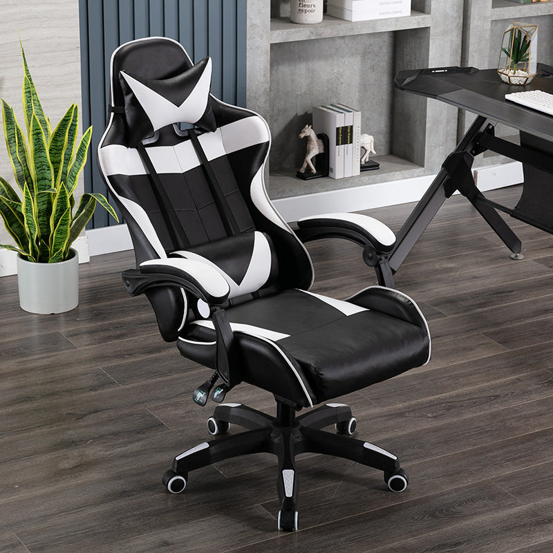 PC computer silla gamer pu leather racing gaming chair with footrest amiinu