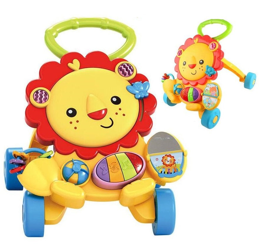 Baby Walker Lion Musical Push Trolley Education Piano Learning Toys (BAY0082)