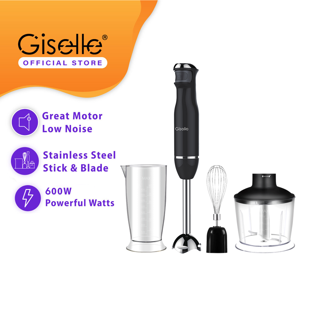 Giselle 4 in 1 Multifunction Hand Blender Food Processor Chopper Set with Malaysia Plug - KEA0115BK