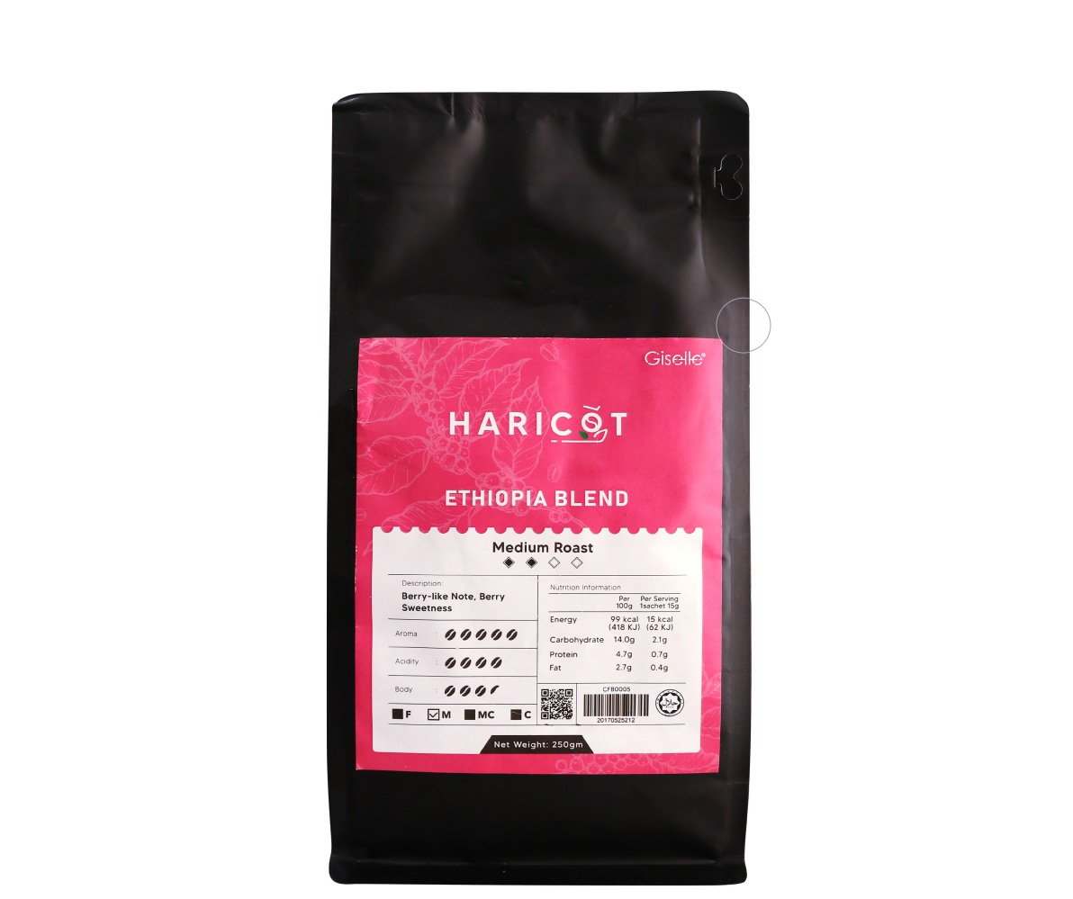 CFB0005 - Giselle Haricot Roasted Coffee Bean Ethiopia Blend (Dark Pink) -- Powder Form