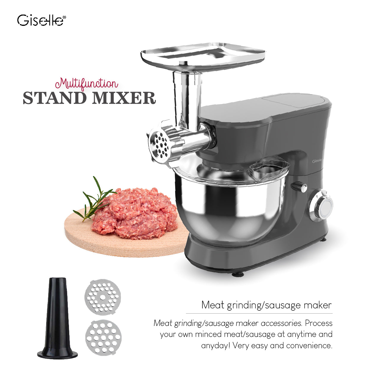 Multifunction Stand Mixer Blender Meat Grinder Sausage Maker W