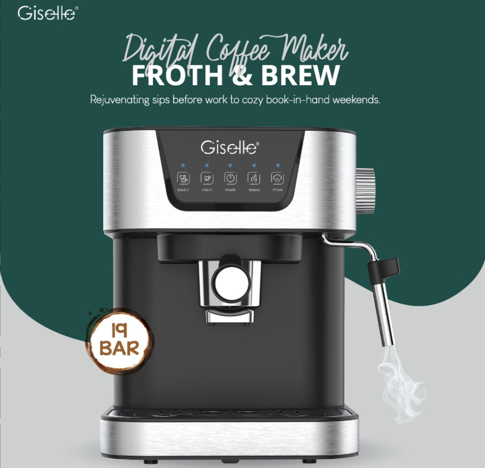Giselle Espresso Coffee Maker 19 Bar 家用意式咖啡机奶泡拿铁 [KEA0332 / KEA0332FS]
