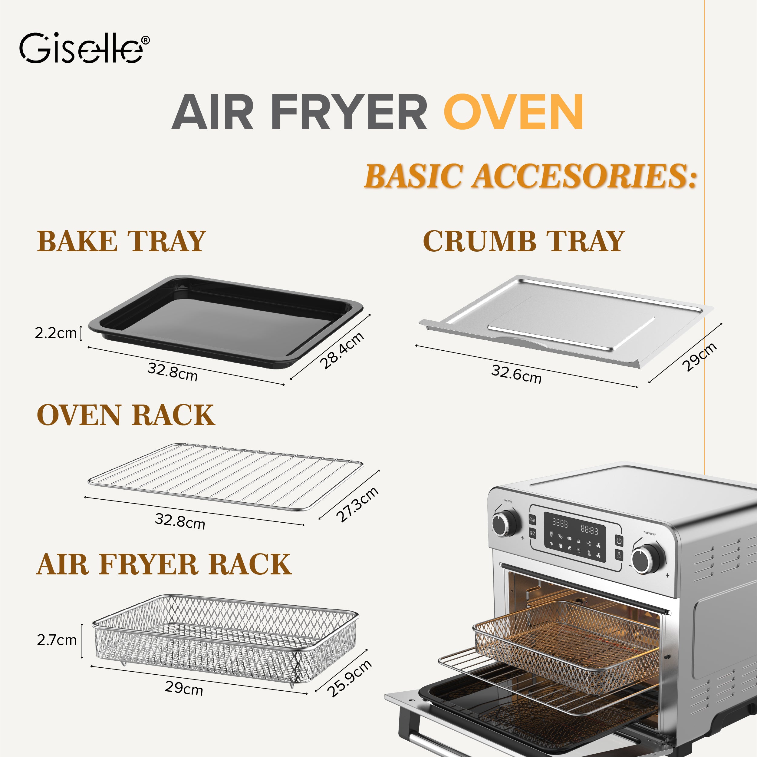 Giselle 23L Digital 10-in-1 Air Fryer Oven 10合1多功能空气炸烤箱 [KEA0340]