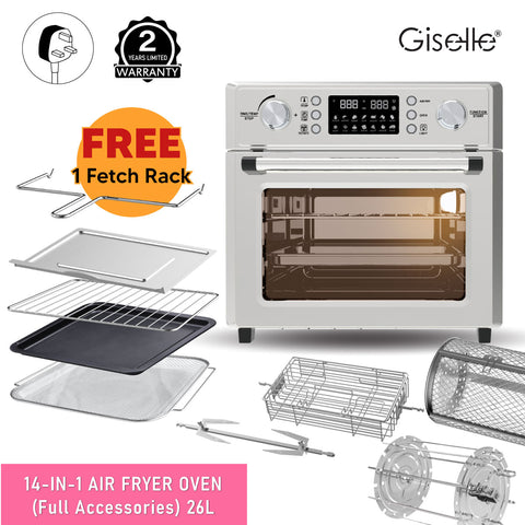 Giselle Digital 14-in-1 Air Fryer Oven 26L  Toast/Bake/Broil/Roast/Dehydrate/rotisserie (KEA0342)
