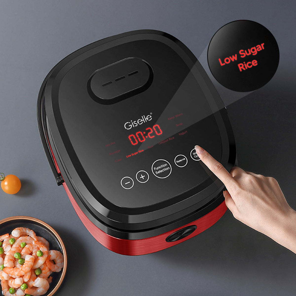 2021 Newest Low Sugar Carb Smart Diabetic Multifunctional 3L Electric Rice  Cooker With Touch Control Panel Cooking Appliances