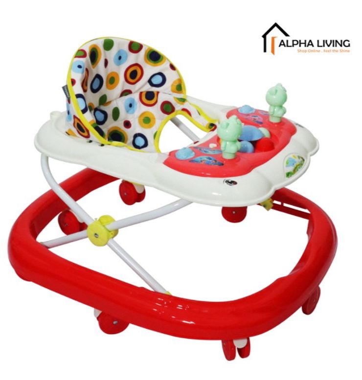 Adjustable and Compact Foldable Travel Baby Walker with Music (BAY0096RD / BAY0097BK)