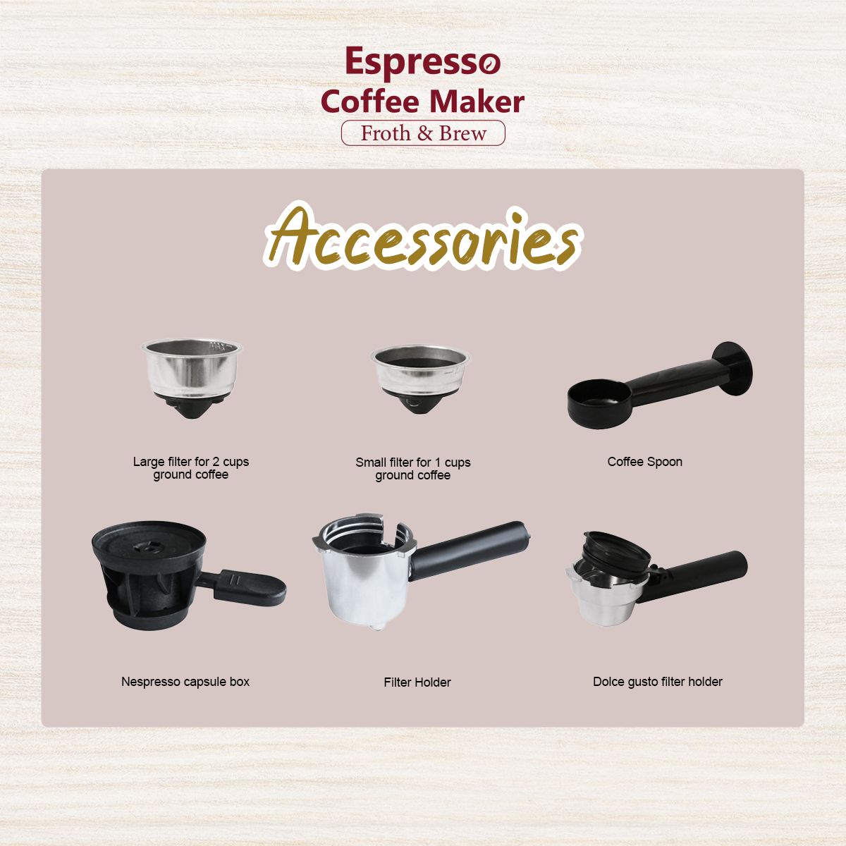 Giselle Espresso Coffee Maker 20 Bar 家用意式咖啡机奶泡拿铁 [KEA0339LB]