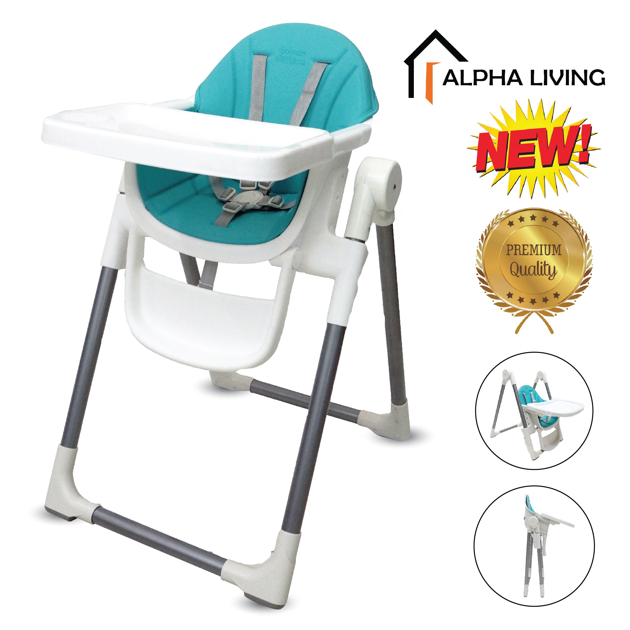 Height Adjustable, Foldable Baby Dining High Chair (BAY0224TQ)