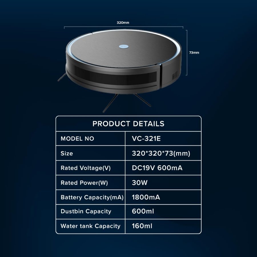Giselle Giselle MobileApp Robot GX2 Series 2200Pa Separate Dust Box