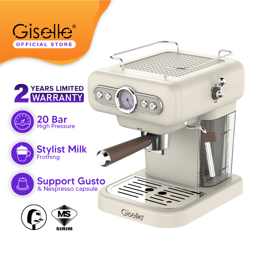 Giselle Espresso Coffee Maker 20 Bar 家用意式咖啡机奶泡拿铁 [KEA0390CR]